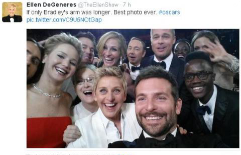 selfie final oscars con twitter